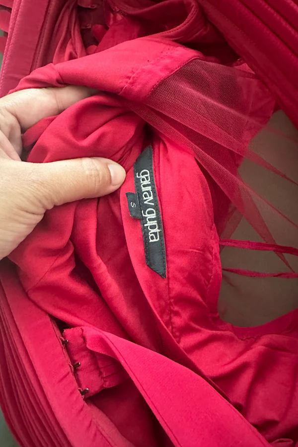 Gaurav Gupta maroon 3D gown - Image 5
