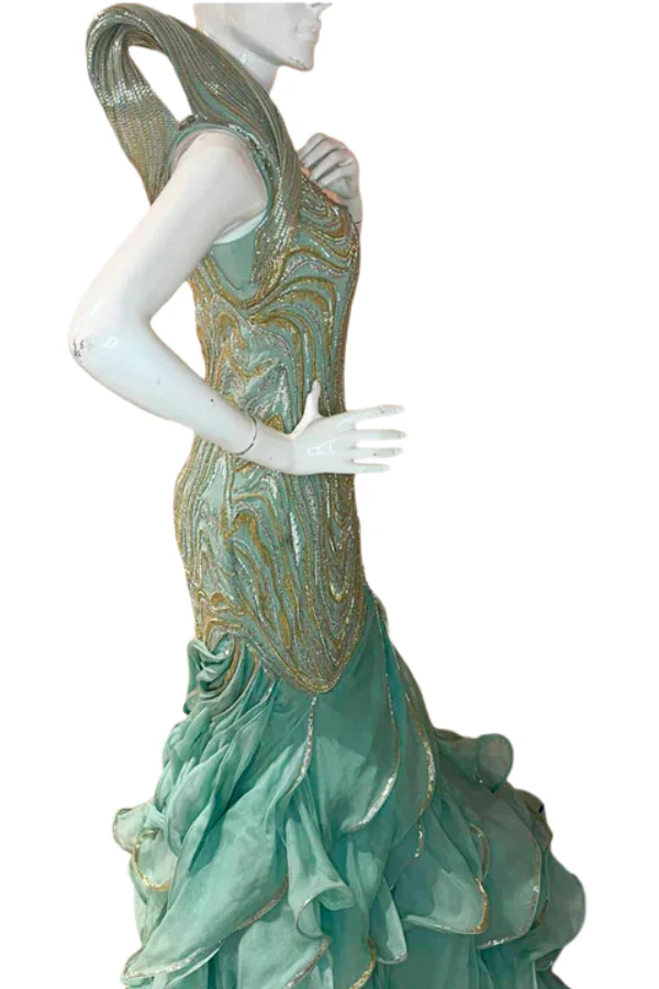 Gaurav Gupta One Sided Off Shoulder Ruffled Gown - Image 3