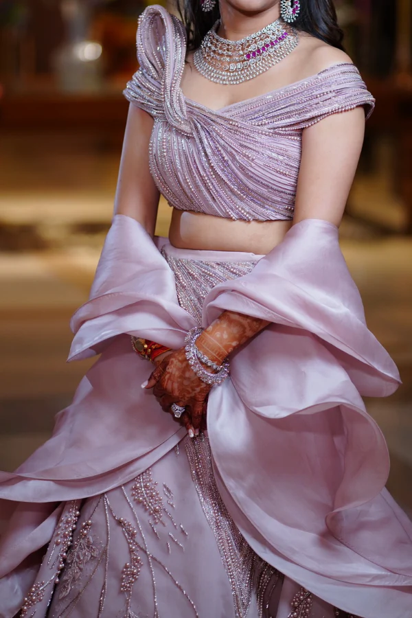 Gaurav Gupta Pink Sculpted lehenga - Image 4