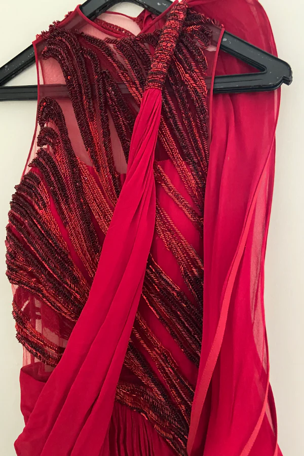 Gaurav Gupta Red Saree Gown - Image 6