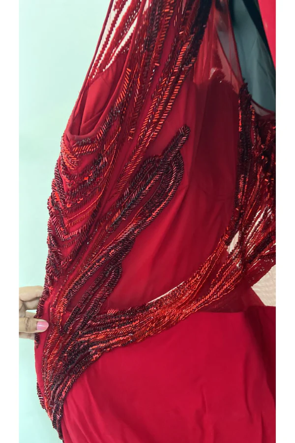Gaurav Gupta Red Saree Gown - Image 7