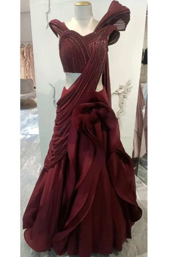 Gaurav Gupta red structured lehenga - Image 2