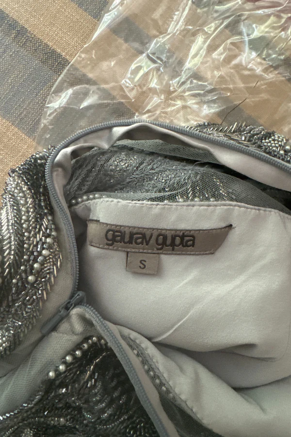 Gaurav Gupta River Grey Wave Sculpture Gown - Image 7