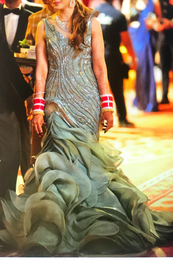 Gaurav Gupta sea green ruffled gown - Image 2
