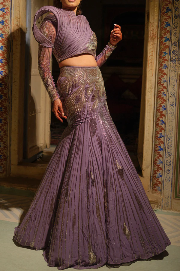 gaurav Gupta Shell Amethyst Lehenga - Image 2