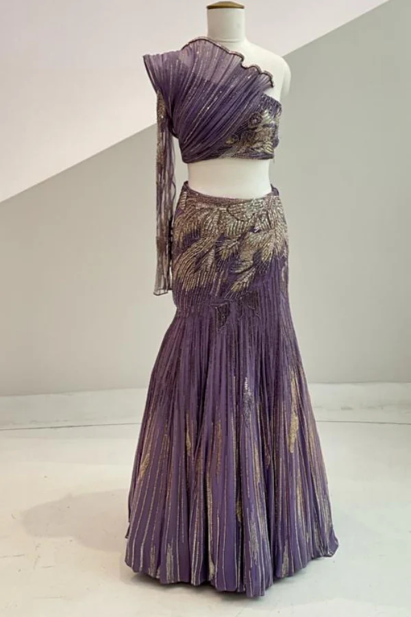 gaurav Gupta Shell Amethyst Lehenga - Image 4