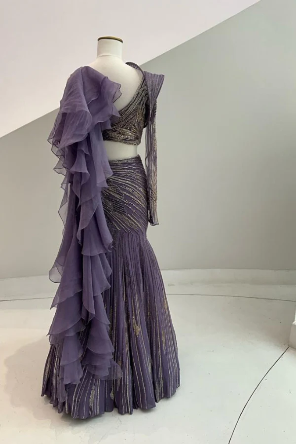 gaurav Gupta Shell Amethyst Lehenga - Image 6