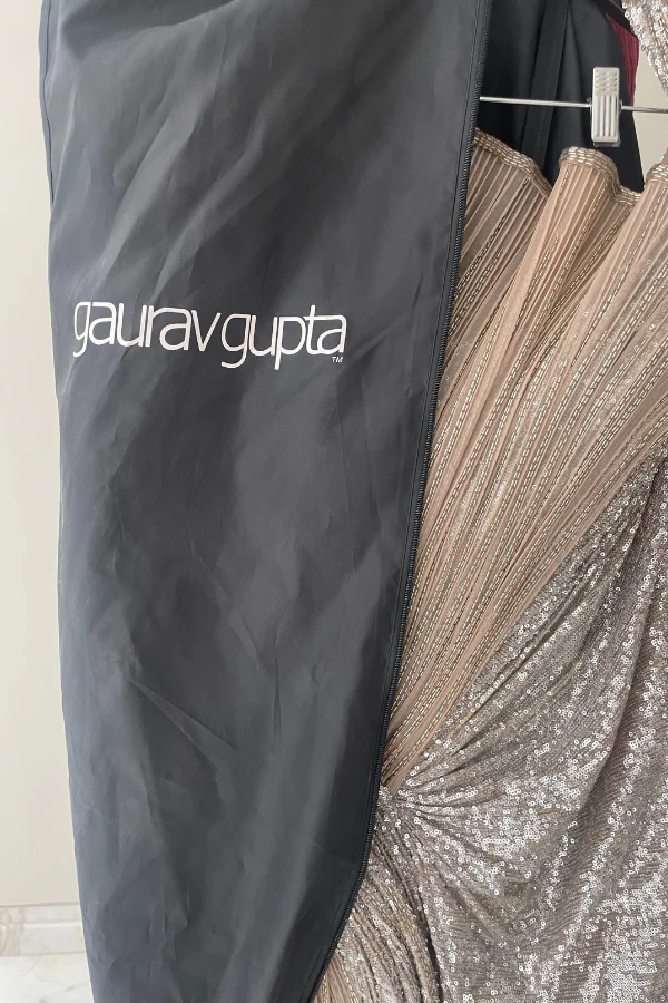 Gaurav Gupta Shell Pink Sequin Fan-Sculpting Gown - Image 6