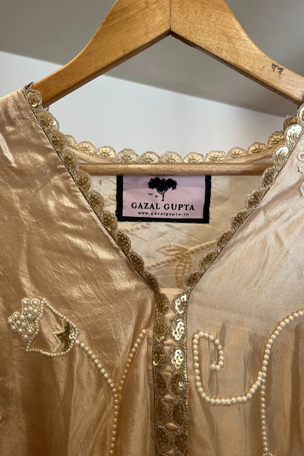 Gazal Gupta Beige Kurta & sharara set - Image 5