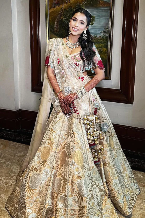 Gazal Gupta ivory banarasi lehenga - Image 2