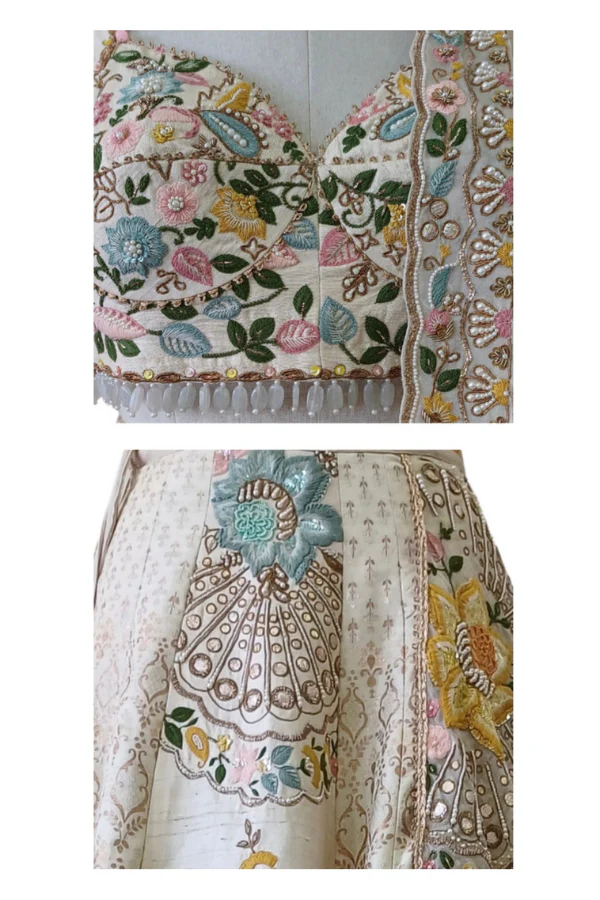 Gazal Gupta ivory embroidered lehenga - Image 3
