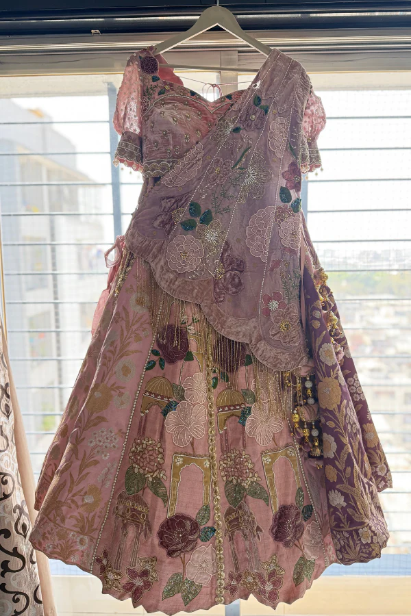 Gazal Gupta Light pink banarsi lehenga set - Image 2