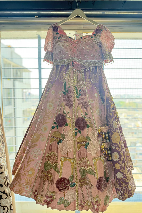 Gazal Gupta Light pink banarsi lehenga set - Image 3