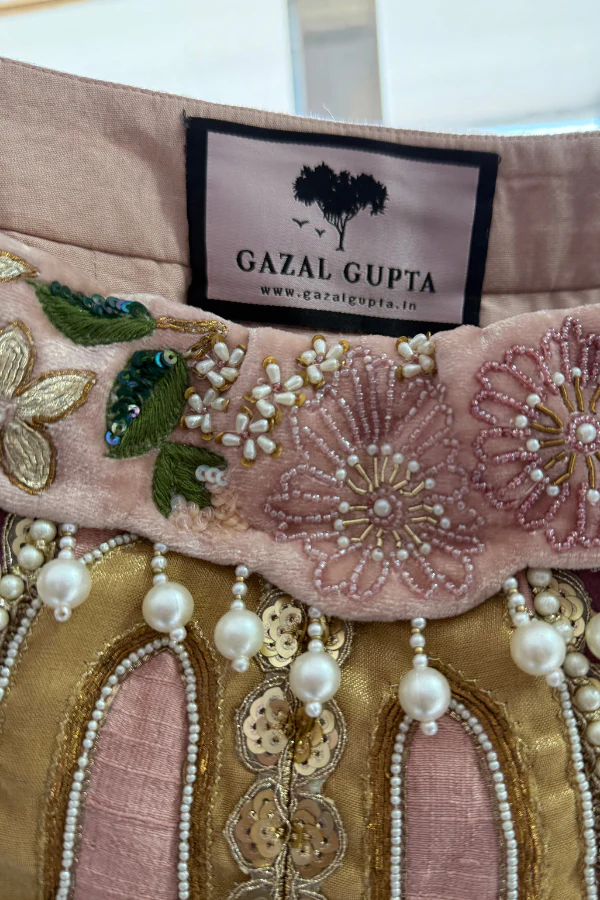 Gazal Gupta Light pink banarsi lehenga set - Image 5