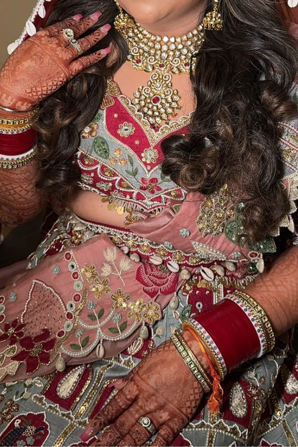 Gazal Gupta maroon embroidered lehenga - Image 2