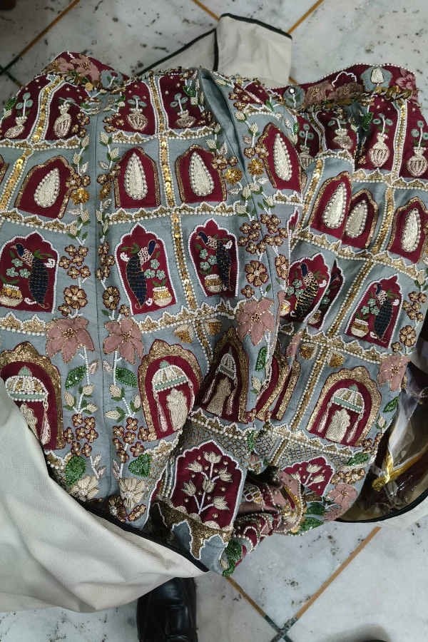 Gazal Gupta maroon embroidered lehenga - Image 3