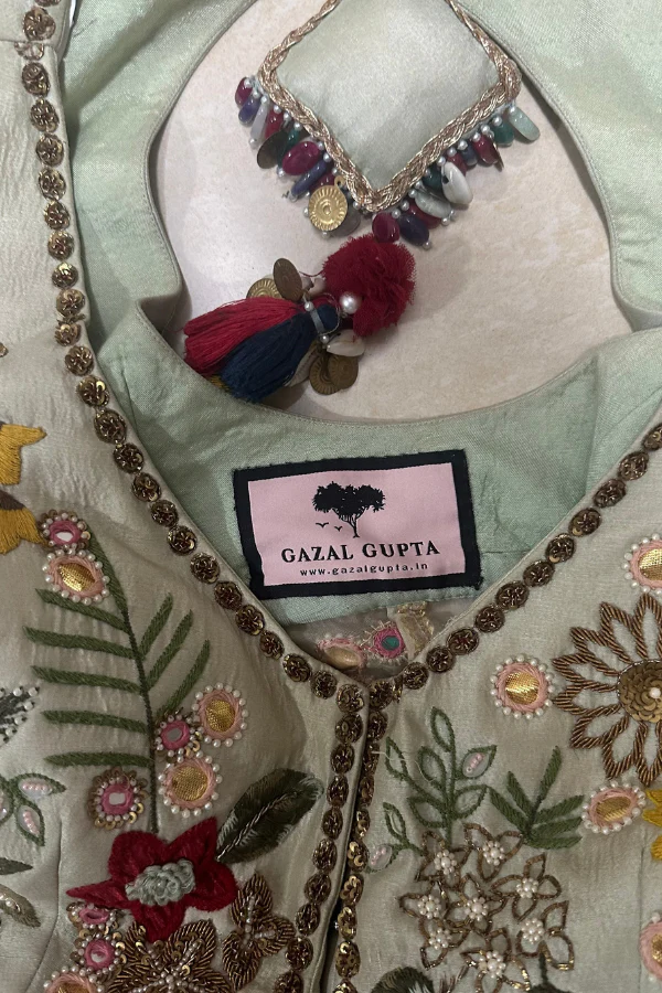 Gazal Gupta Mirror Jacket lehenga set - Image 5