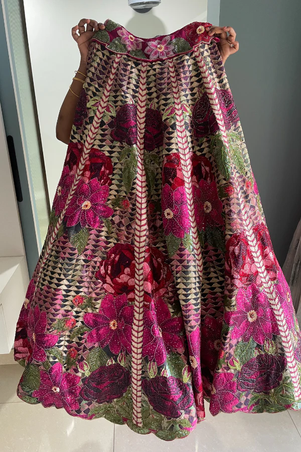 Gazal Gupta Pink raw silk lehenga - Image 2