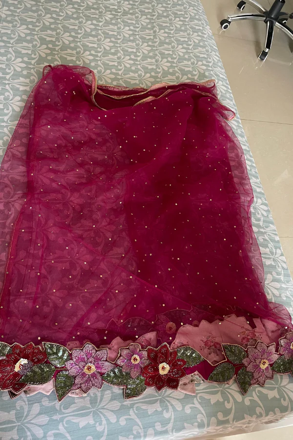 Gazal Gupta Pink raw silk lehenga - Image 4