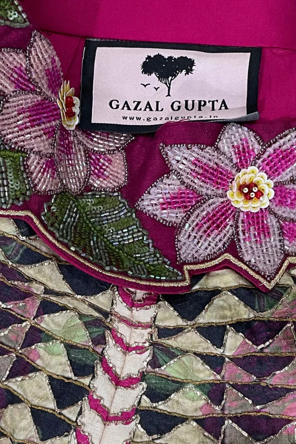 Gazal Gupta Pink raw silk lehenga - Image 6