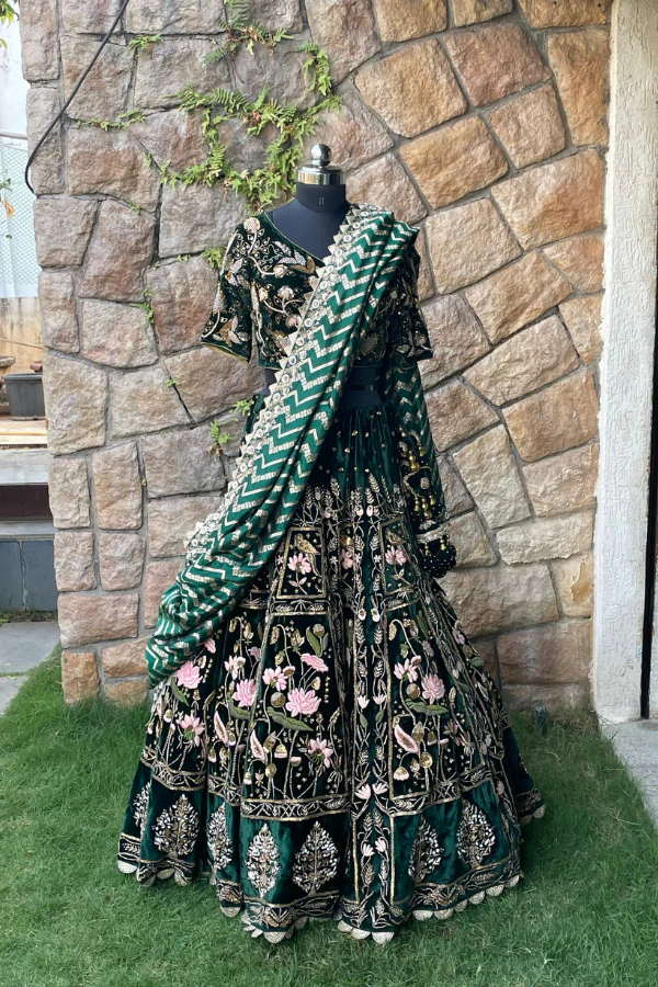 Gazal gupta VELVET LEHENGA SET