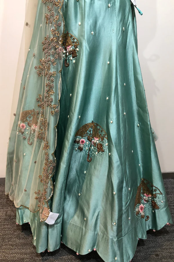 Gazal Gupta Blue lehenga set - Image 4