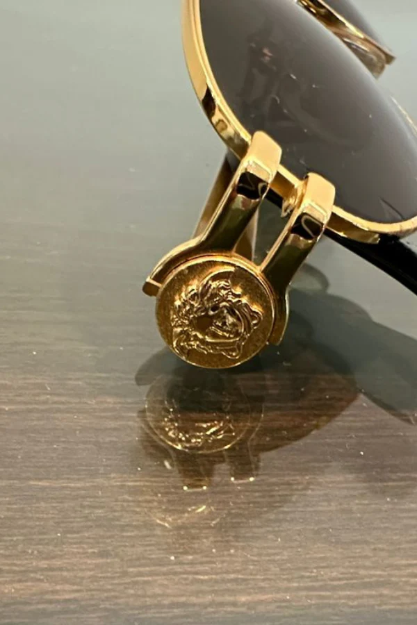 Gianni Versace Black Vintage Sunglasses - Image 4