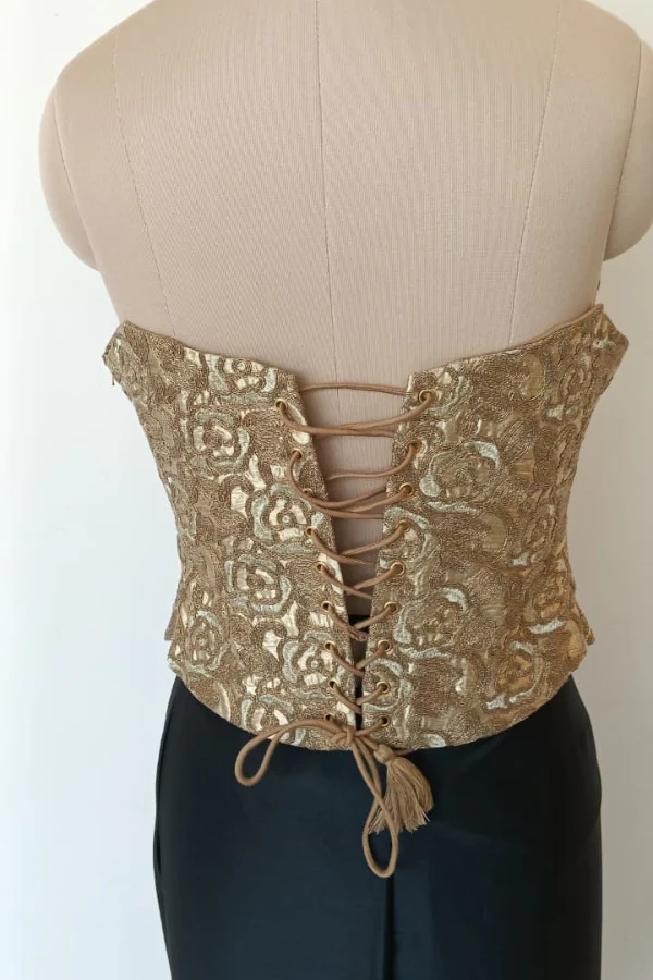 Gold Brocade Corset saree - Image 7