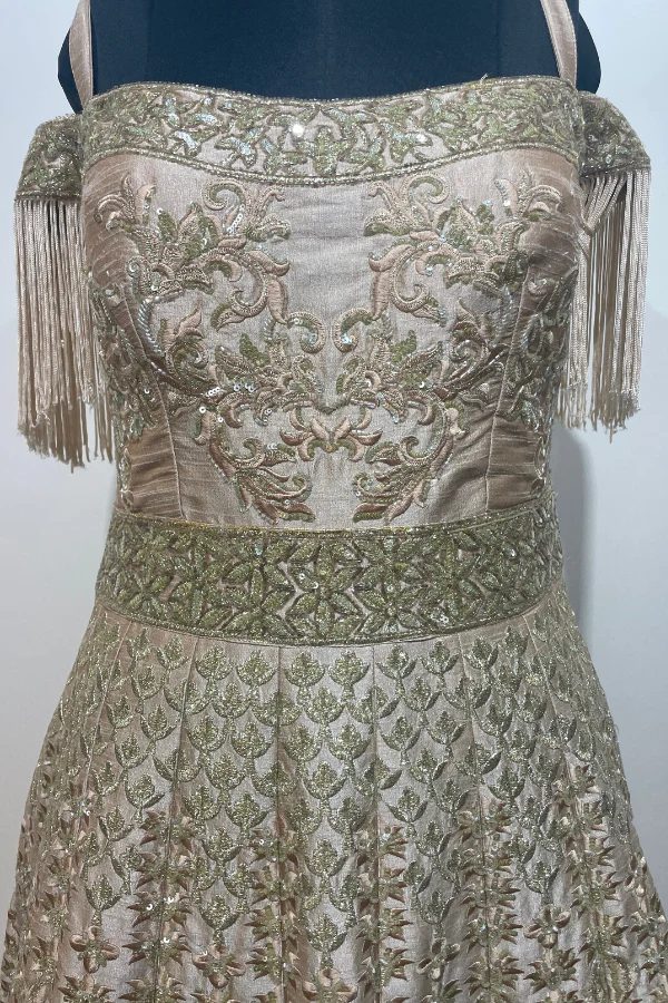 Gold embroidered Gown - Image 3