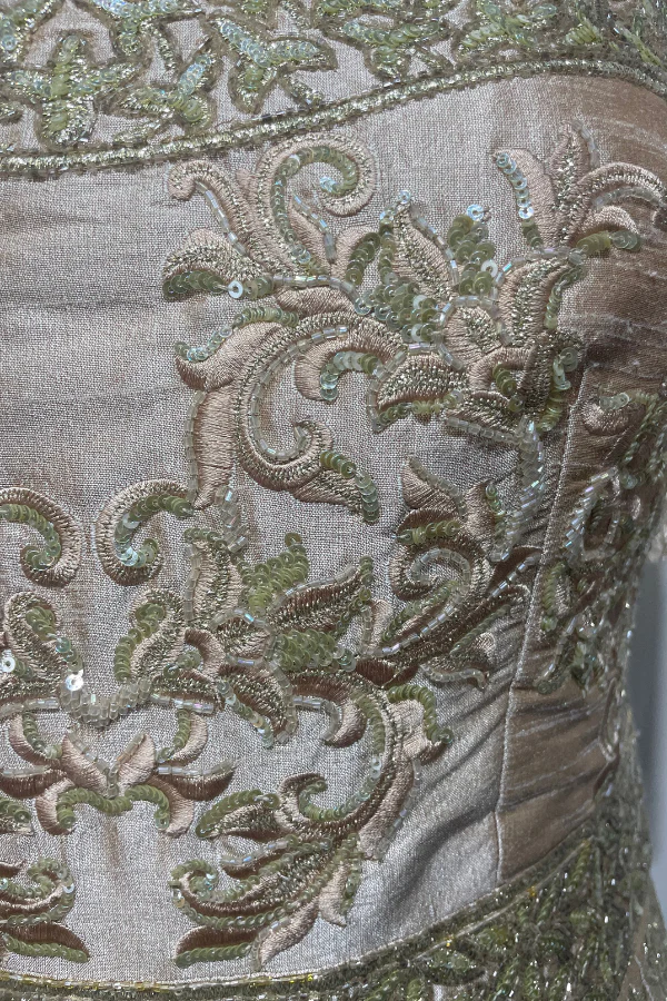 Gold embroidered Gown - Image 5