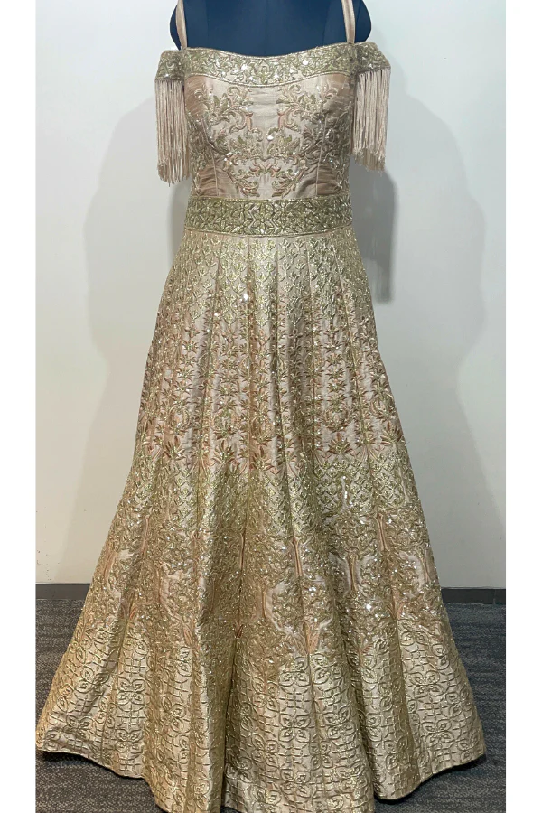 Gold embroidered Gown - Image 6