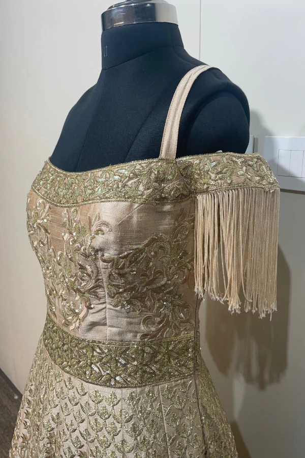 Gold embroidered Gown - Image 7