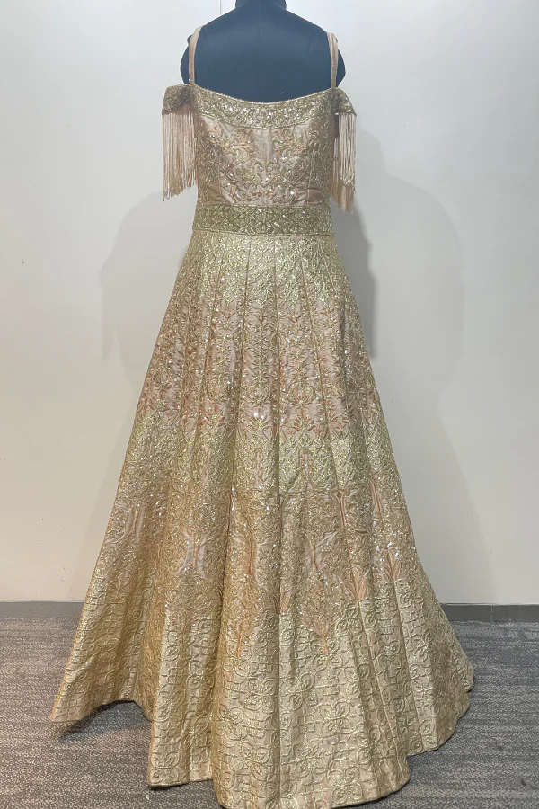 Gold embroidered Gown - Image 8