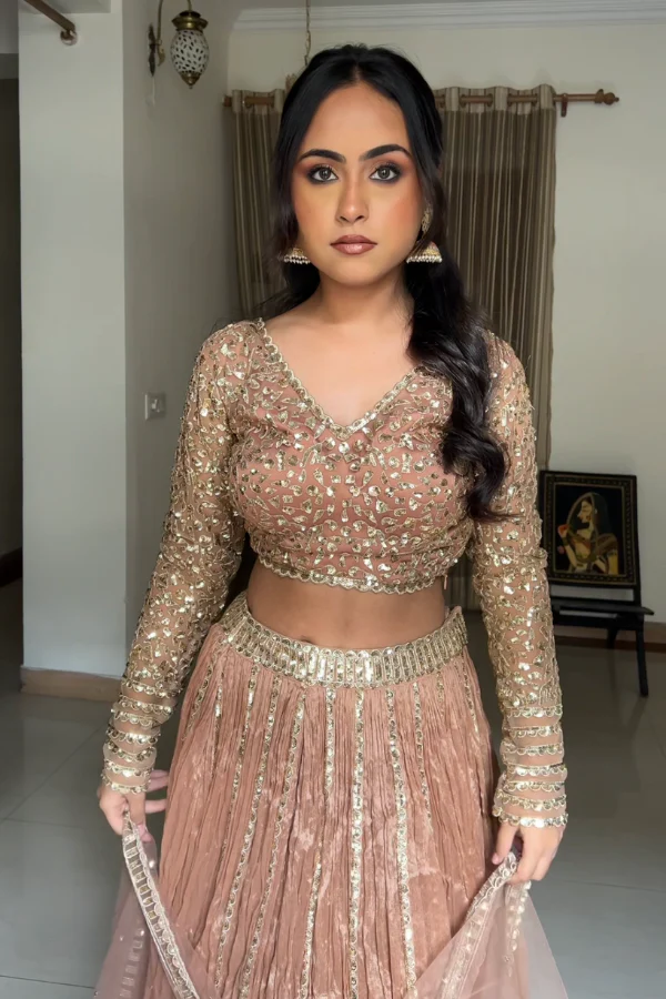 Gold sequin Lehenga set