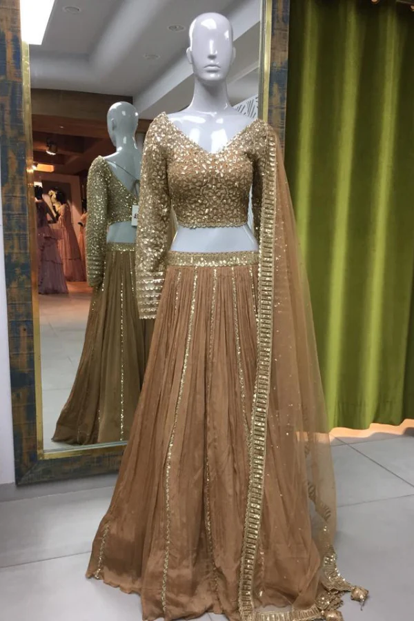 Gold sequin Lehenga set - Image 3