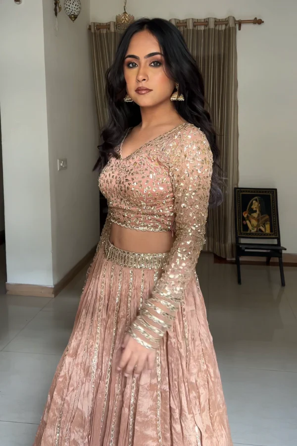 Gold sequin Lehenga set - Image 5