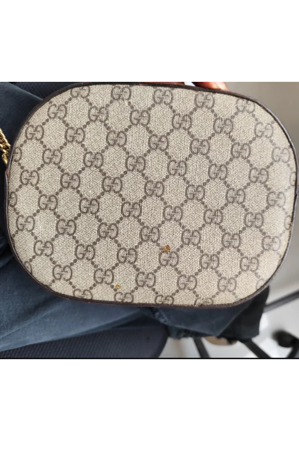 Gucci Beige Brown Coated Canvas and Leather GG Supreme Chain Crossbody - Image 4