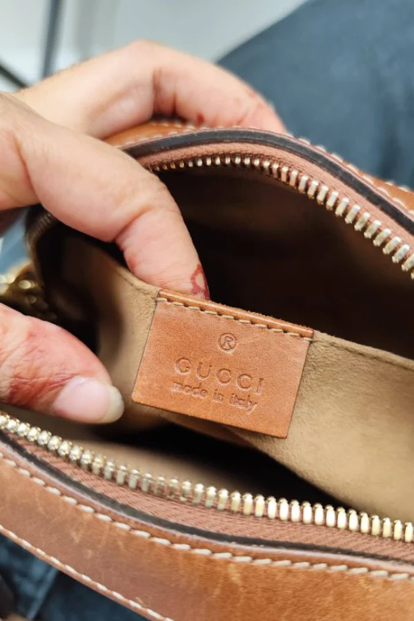 Gucci Beige Brown Coated Canvas and Leather GG Supreme Chain Crossbody - Image 5