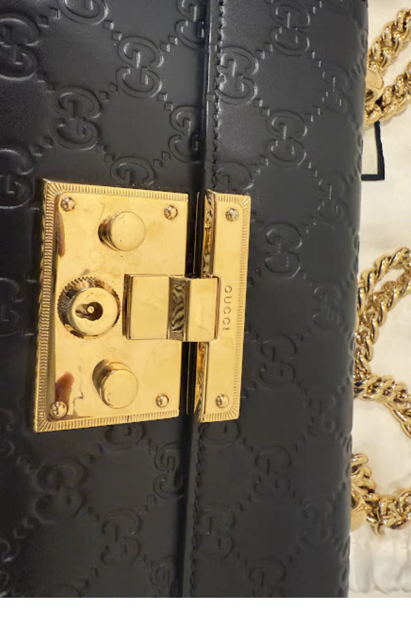 Gucci Black Guccissima Leather Padlock Shoulder Bag - Image 5