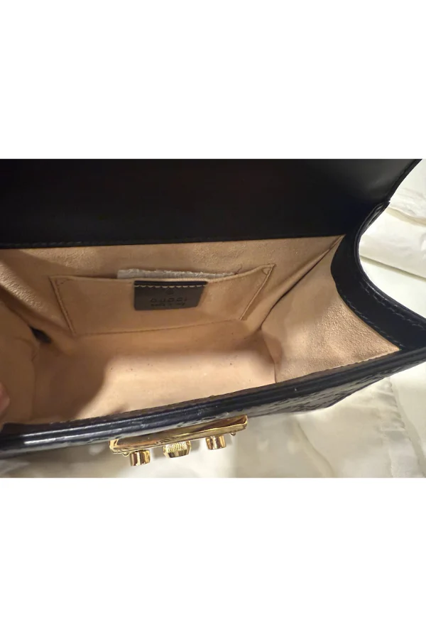 Gucci Black Guccissima Leather Padlock Shoulder Bag - Image 6