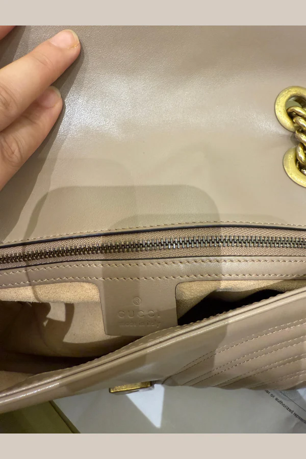 Gucci Nude Pink Matelasse Leather Medium GG Marmont Shoulder Bag - Image 7