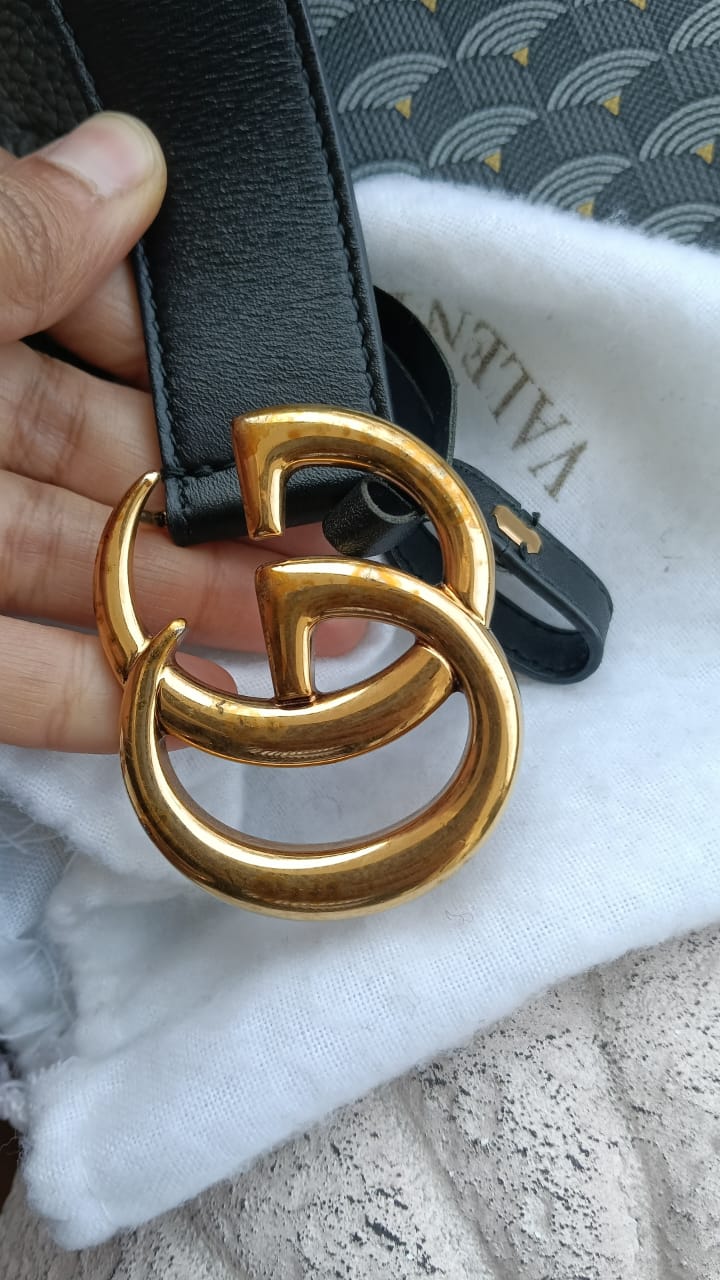 Gucci GG Logo Buckle Belt Size 36 - Image 3