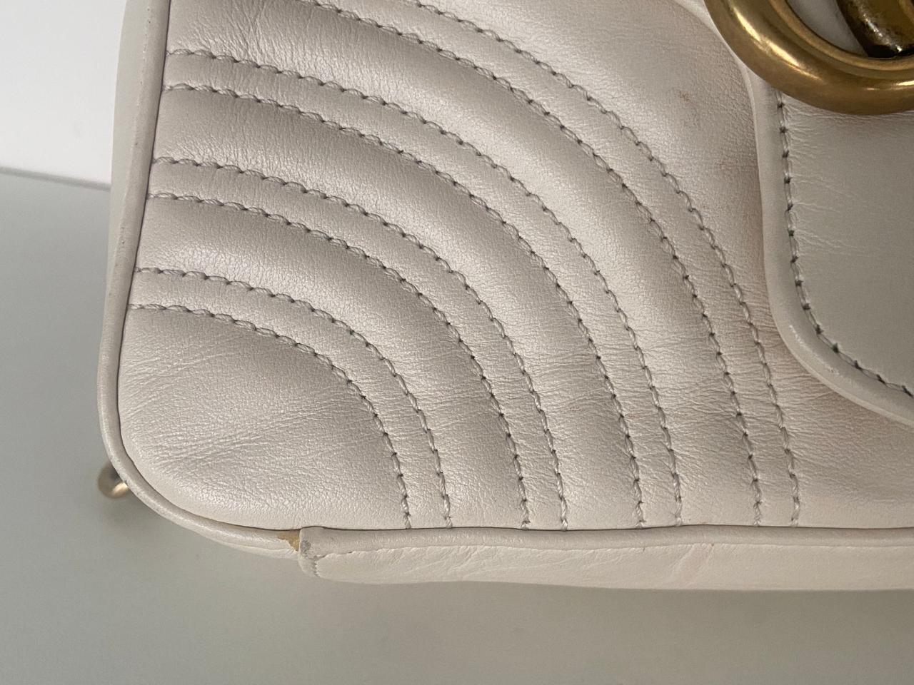 Gucci Leather GG Marmont Top Handle Bag - Image 10