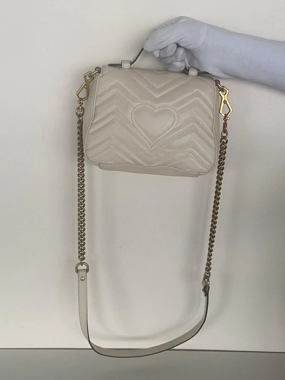 Gucci Leather GG Marmont Top Handle Bag - Image 11