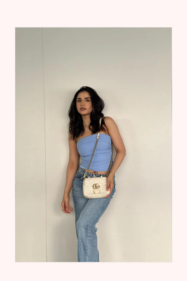 Gucci Leather GG Marmont Top Handle Bag - Image 3