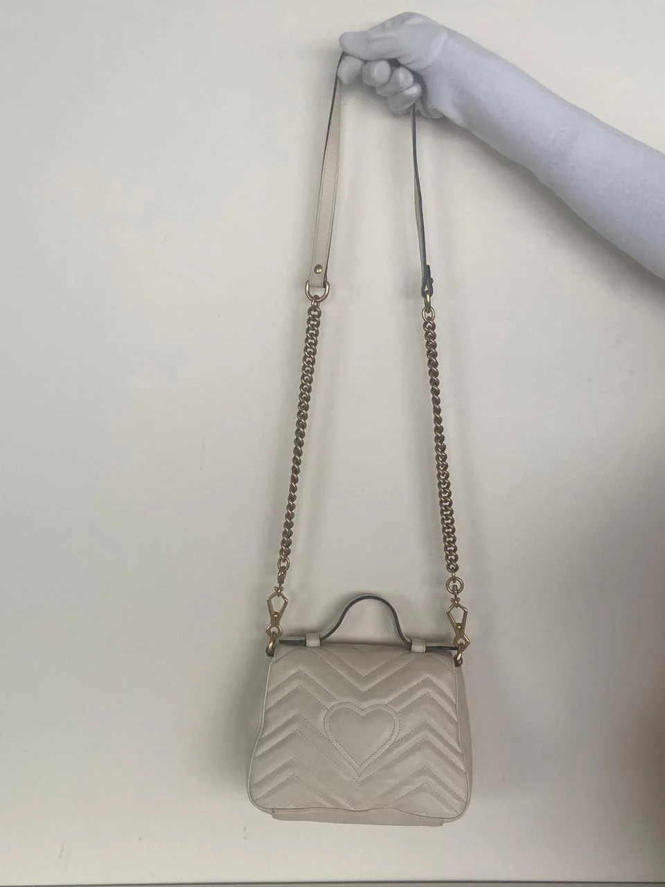 Gucci Leather GG Marmont Top Handle Bag - Image 8