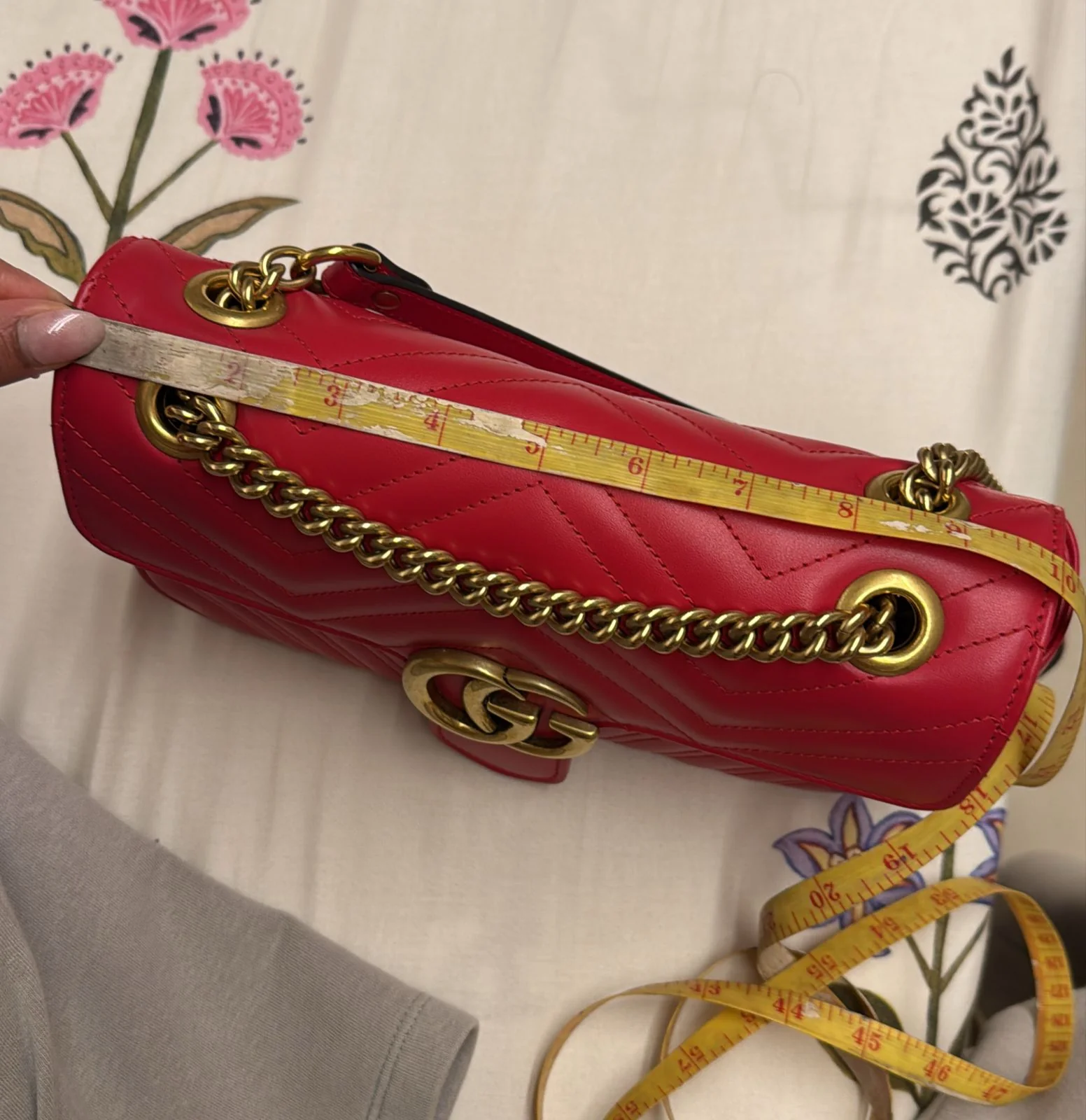 Gucci Marmont GG Small Red Matelassé Crossbody Bag - Image 10