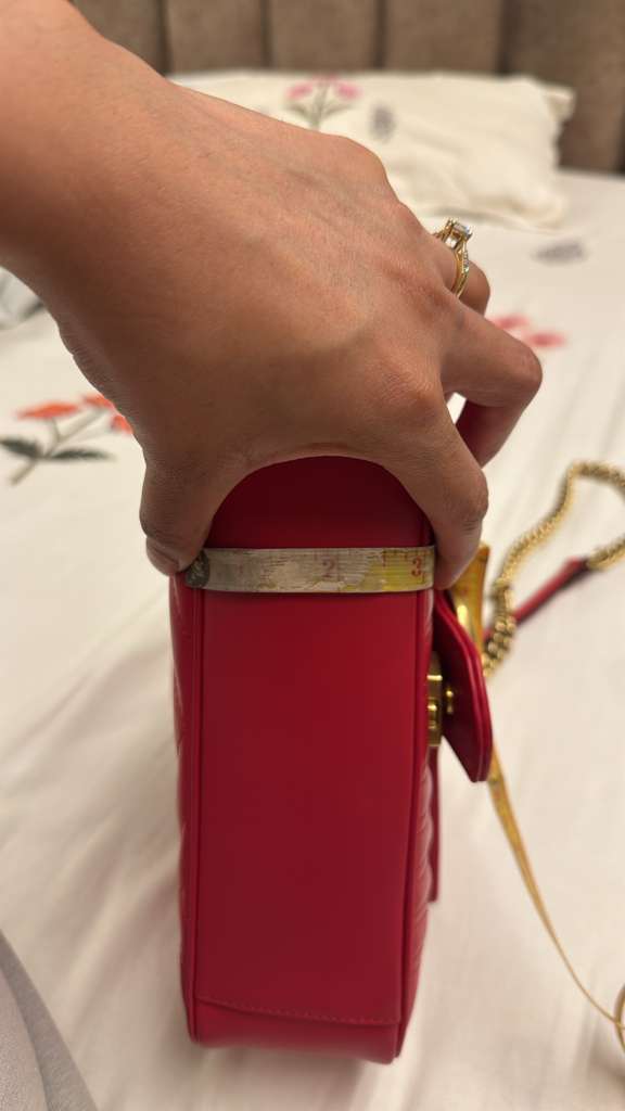 Gucci Marmont GG Small Red Matelassé Crossbody Bag - Image 12