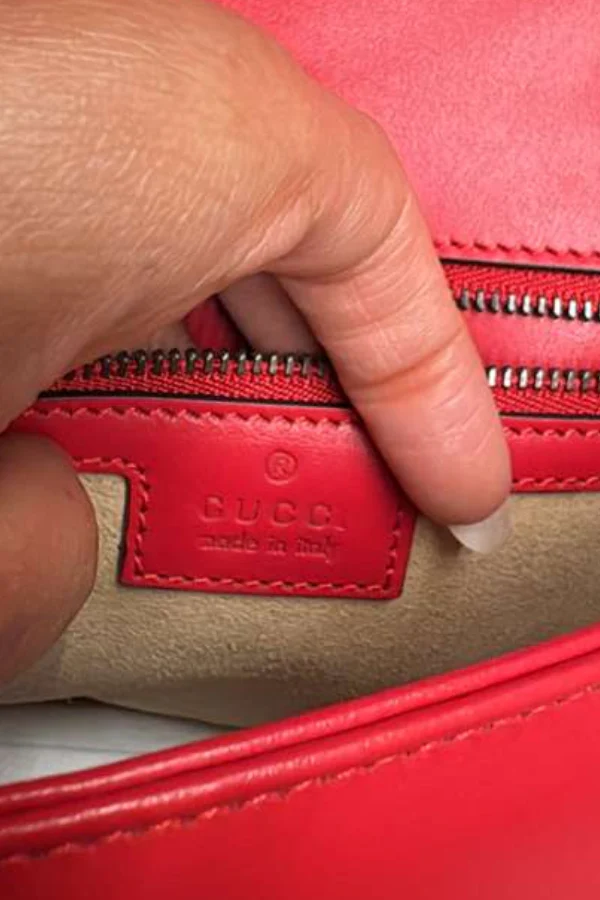 Gucci Marmont GG Small Red Matelassé Crossbody Bag - Image 8