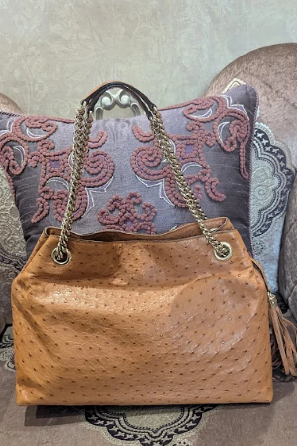 Gucci Ostrich Leather Soho Chain Shoulder Bag - Image 3